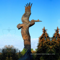 Custom outdoor metal animal statue bronze pelican sculpture